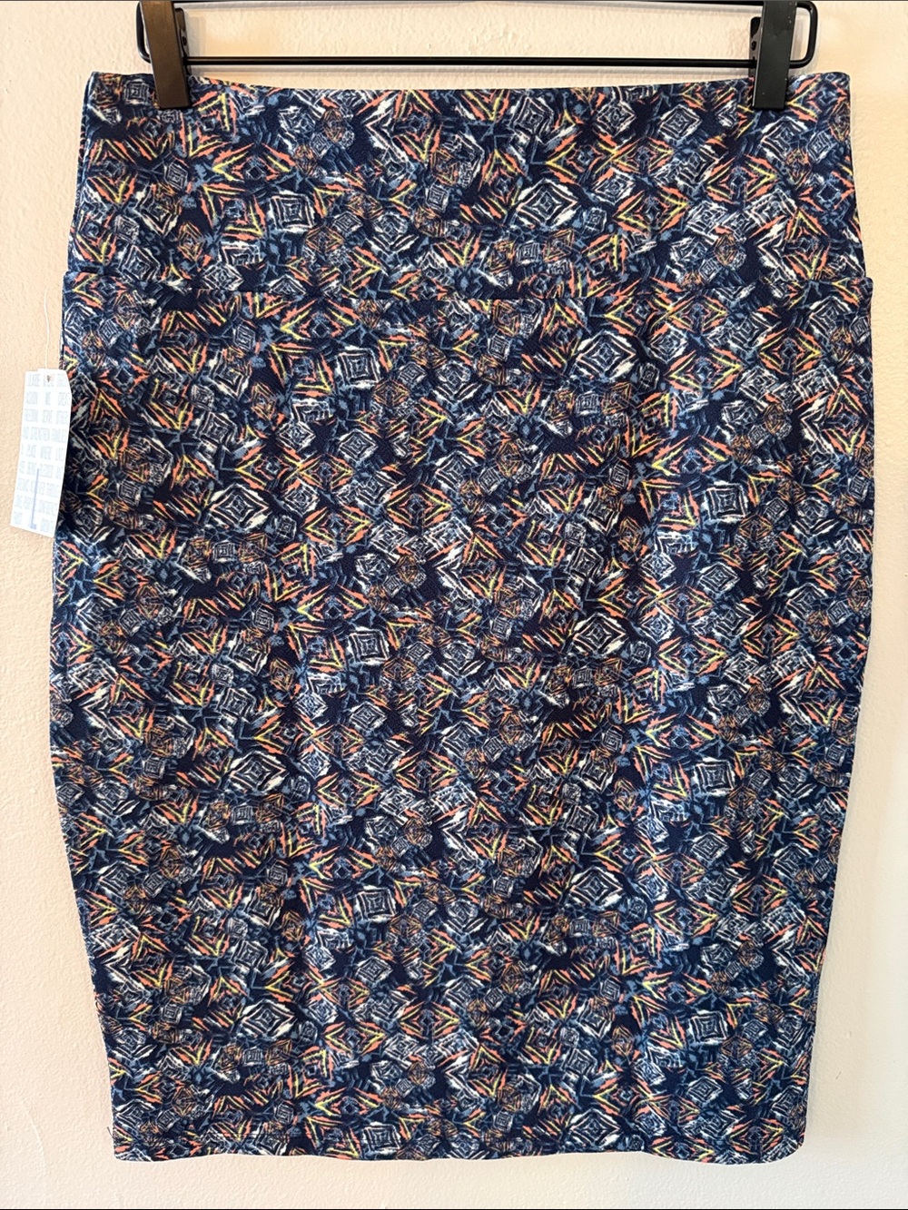 LuLaRoe Navy Multicolor Geometric Pencil Skirt